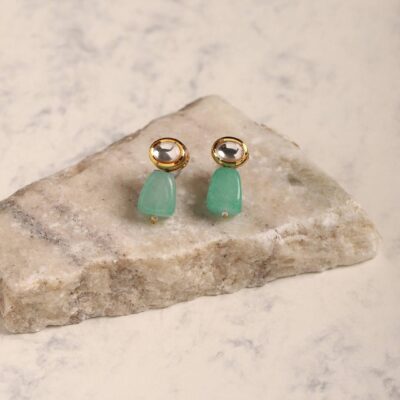 Gold Plated Kundan Work Earrings