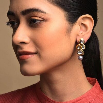 Gold Plated Kundan Earrings