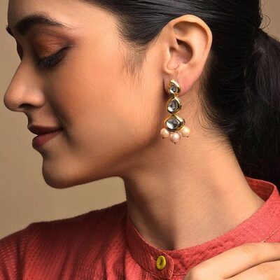 Gold Plated Kundan Earrings