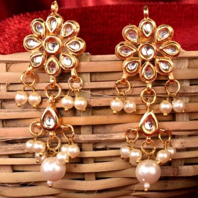 Sabyasachi Inspired Gold Plated Kundan Polki Earrings