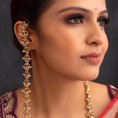 Gold Plated Kundan Work Earrings