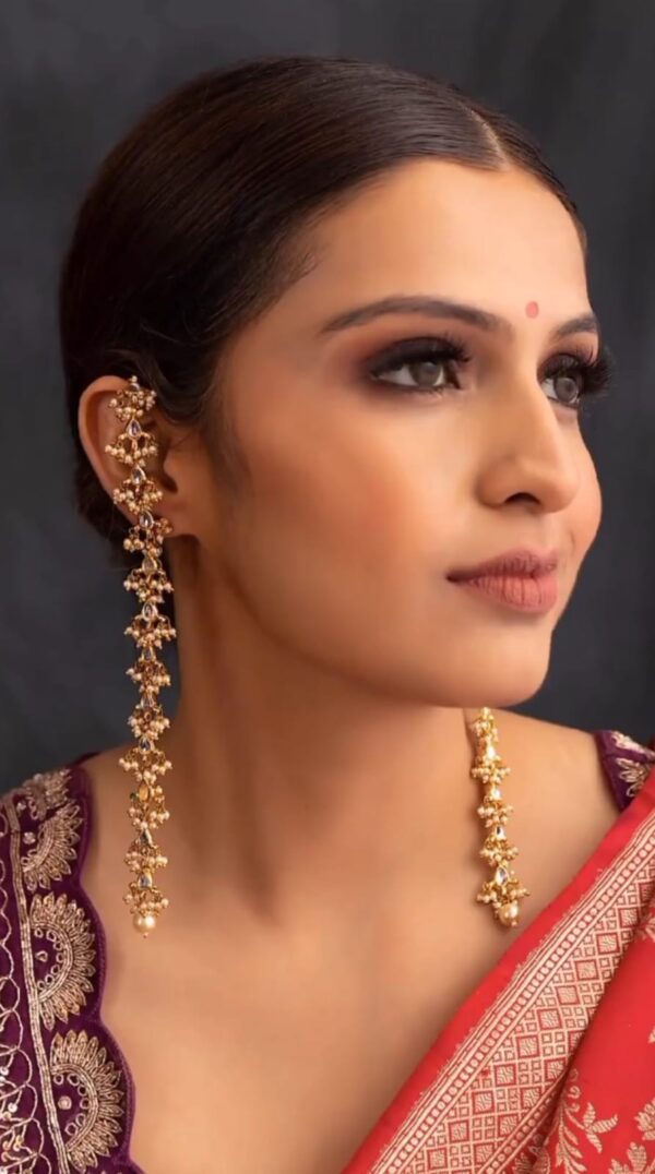 Gold Plated Kundan Work Earrings