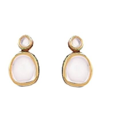 Gold Plated Kundan Work Earrings