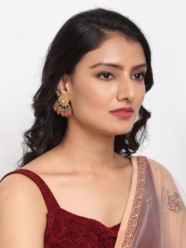 Gold Plated Kundan Earring - Image 2