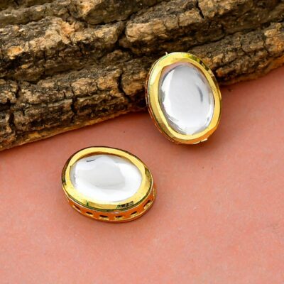 Gold Plated Kundan Stud Earrings