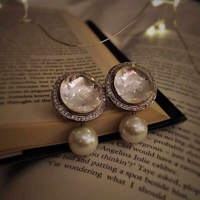 Victorian Uncut Polki Faux Diamond Earring