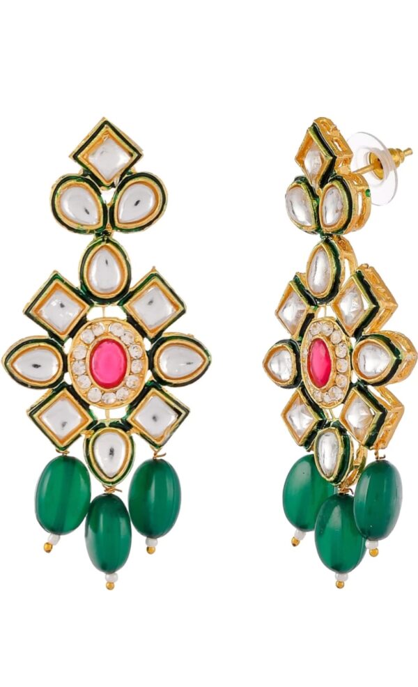 Gold Plated Statement Earrings - Image 2