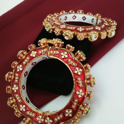 Beautiful Rajwadi Jadau Kundan Bangle Kada