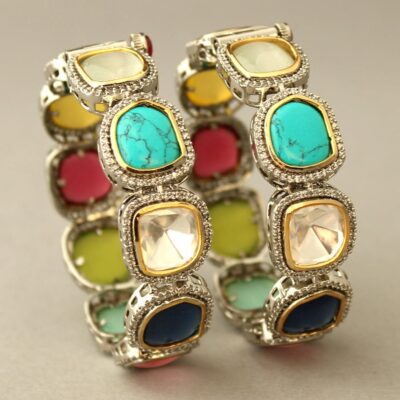 High End Premium Quality Sabyasachi Inspired Uncut Polki Foil Kundan openable Bracelet