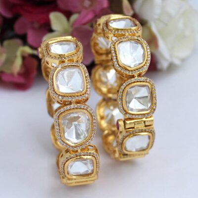 High End Premium Quality Sabyasachi Inspired Uncut Polki Foil Kundan openable Bracelet