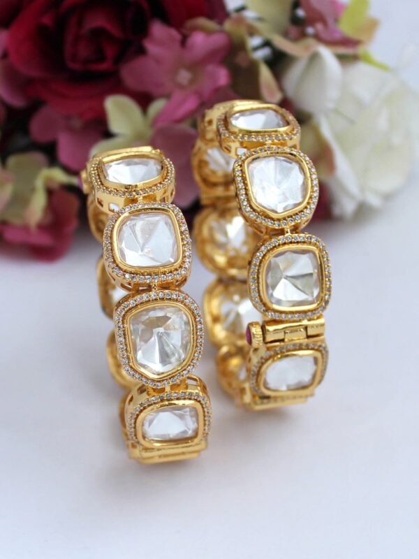 High End Premium Quality Sabyasachi Inspired Uncut Polki Foil Kundan openable Bracelet