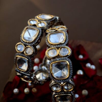 Victorian Two Tone Polki Bangles