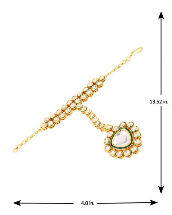 Gold Tone Adjustable Kundan Hathphool (Pack Of 2) - Image 2