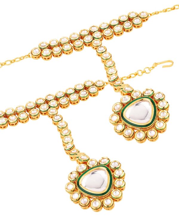 Gold Tone Adjustable Kundan Hathphool (Pack Of 2) - Image 3
