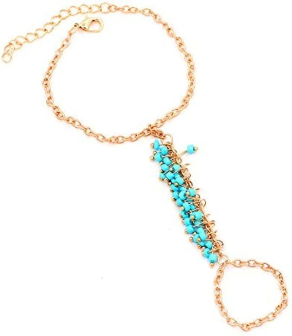 Gold Tone Adjustable Sky Blue Hathphool (Pack Of 2) - Image 5