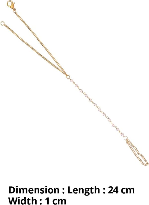 Gold Tone Adjustable Pearl Hathphool (Pack Of 2) - Image 3