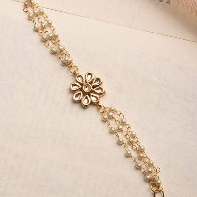Gold Tone Adjustable Kundan Braclet