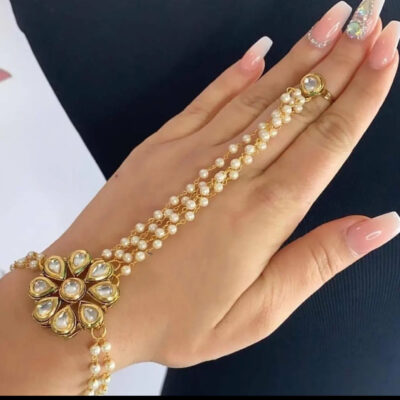 Kundan Hathphool Bracelet (Pack Of 2)