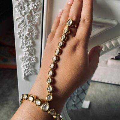 Kundan Hathphool Bracelet (Pack Of 2)