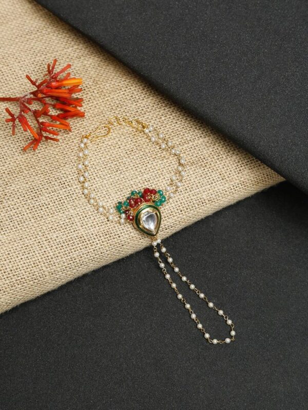Beaded Kundan Hathphool (Pack Of 2)