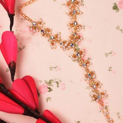 Beaded Kundan Hathphool (Pack Of 2)
