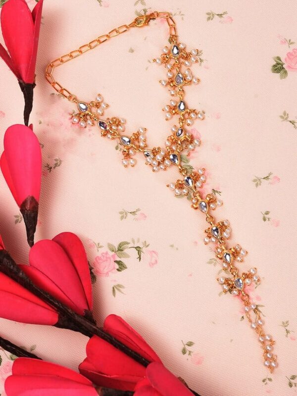Beaded Kundan Hathphool (Pack Of 2)