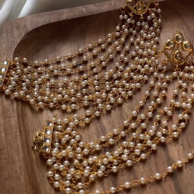 White Pearl Ear Chain