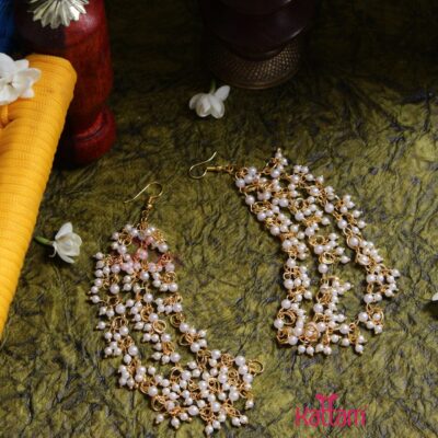 White Pearl Ear Chain