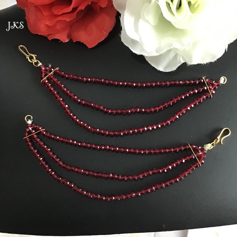 Maroon Onyx Ear Chain - Image 4