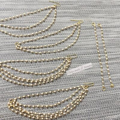 White Peral  Ear Chain (Pack Of 2)