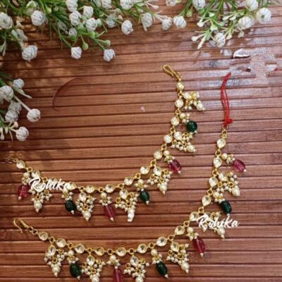 Kundan & Peral Ear Chain (Set Of 2)