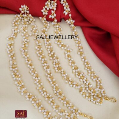 Kundan & Peral Ear Chain (Set Of 2)