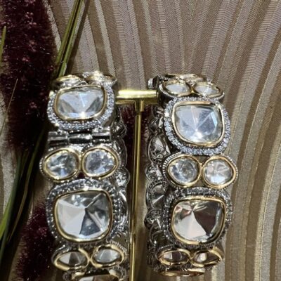 High End Premium Quality Sabyasachi Inspired Uncut Polki Foil Kundan openable Bracelet