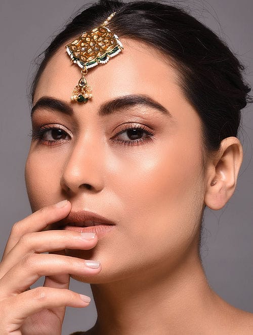 Gold Tone Kundan Maangtika