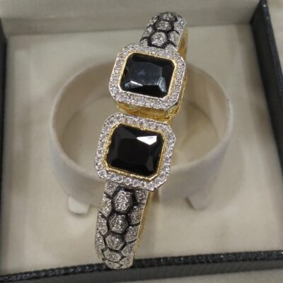 Pair of moissanite victorian dualtone bracelet