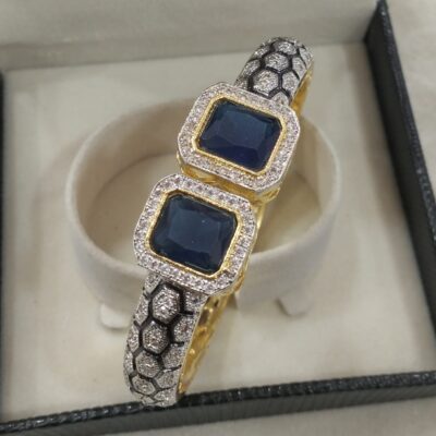 Pair of moissanite victorian dualtone bracelet