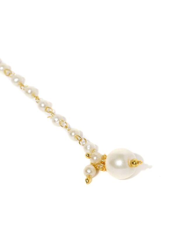 Gold-Toned Off-White Beaded Maangtikka - Image 3