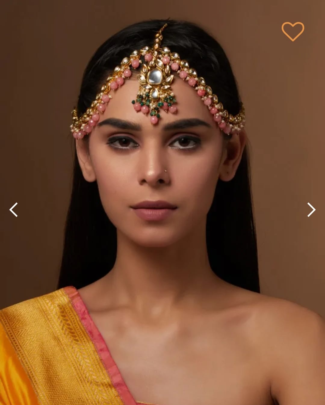 Gold Plated Kundan Studded & Beaded Matha Patti - Image 3