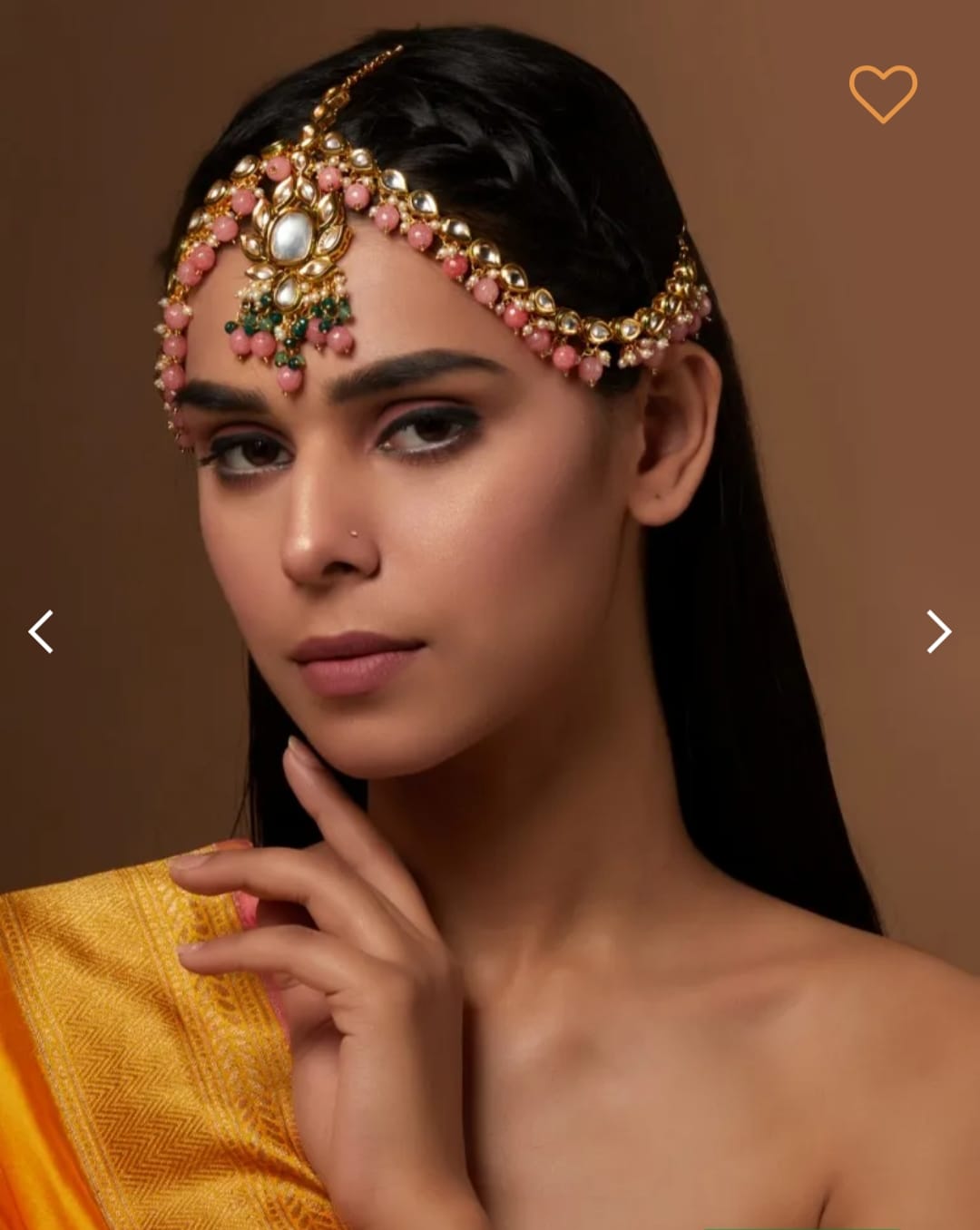 Gold Plated Kundan Studded & Beaded Matha Patti