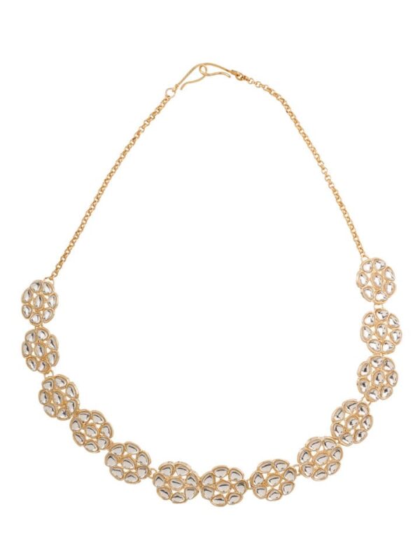 Gold Plated Kundan Studded & Beaded Matha Patti - Image 3