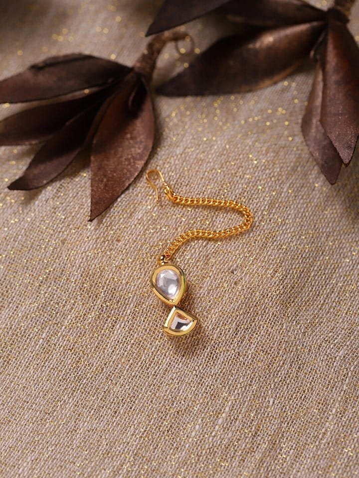 Gold Plated Kundan Maangtika