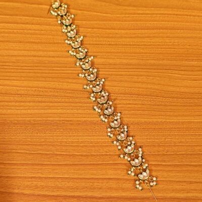 Gold Finish Kundan Polki Mathapatti