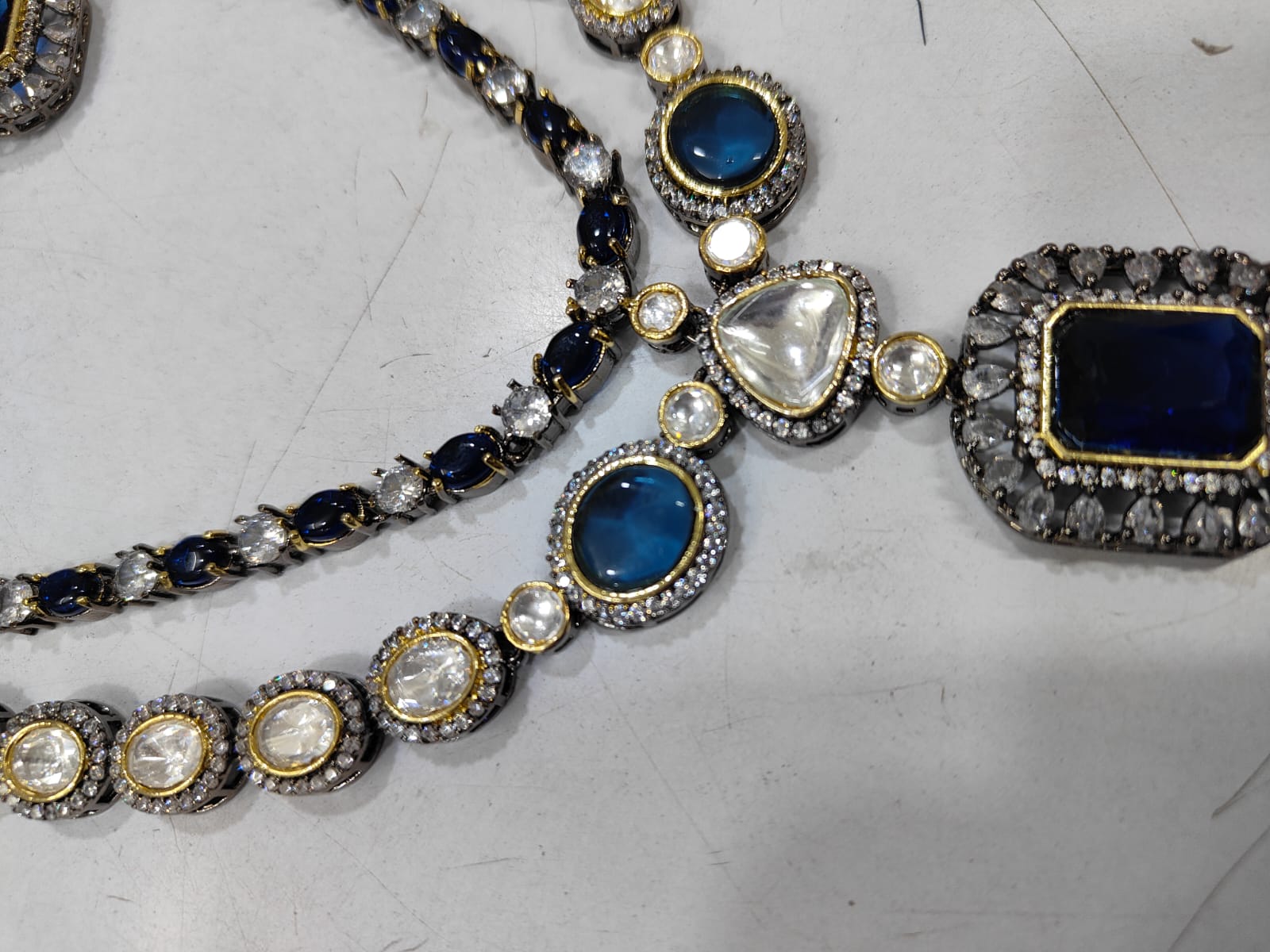 Blue layered zircon necklace set - Image 3