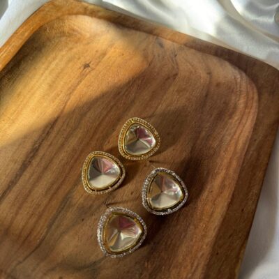 Polki Stone Earrings (Set Of 4)