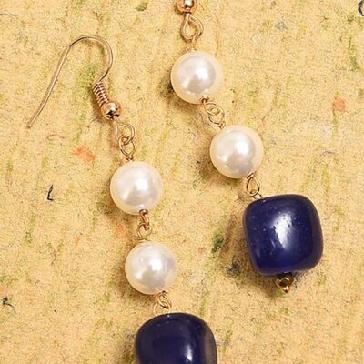 Blue & White Stone Earrings