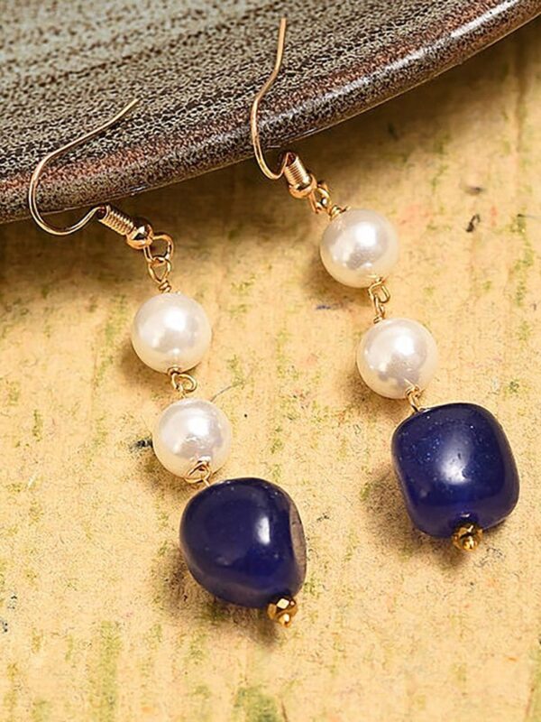 Blue & White Stone Earrings - Image 4