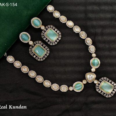 Gold Pastel Stone Choker Necklace Set