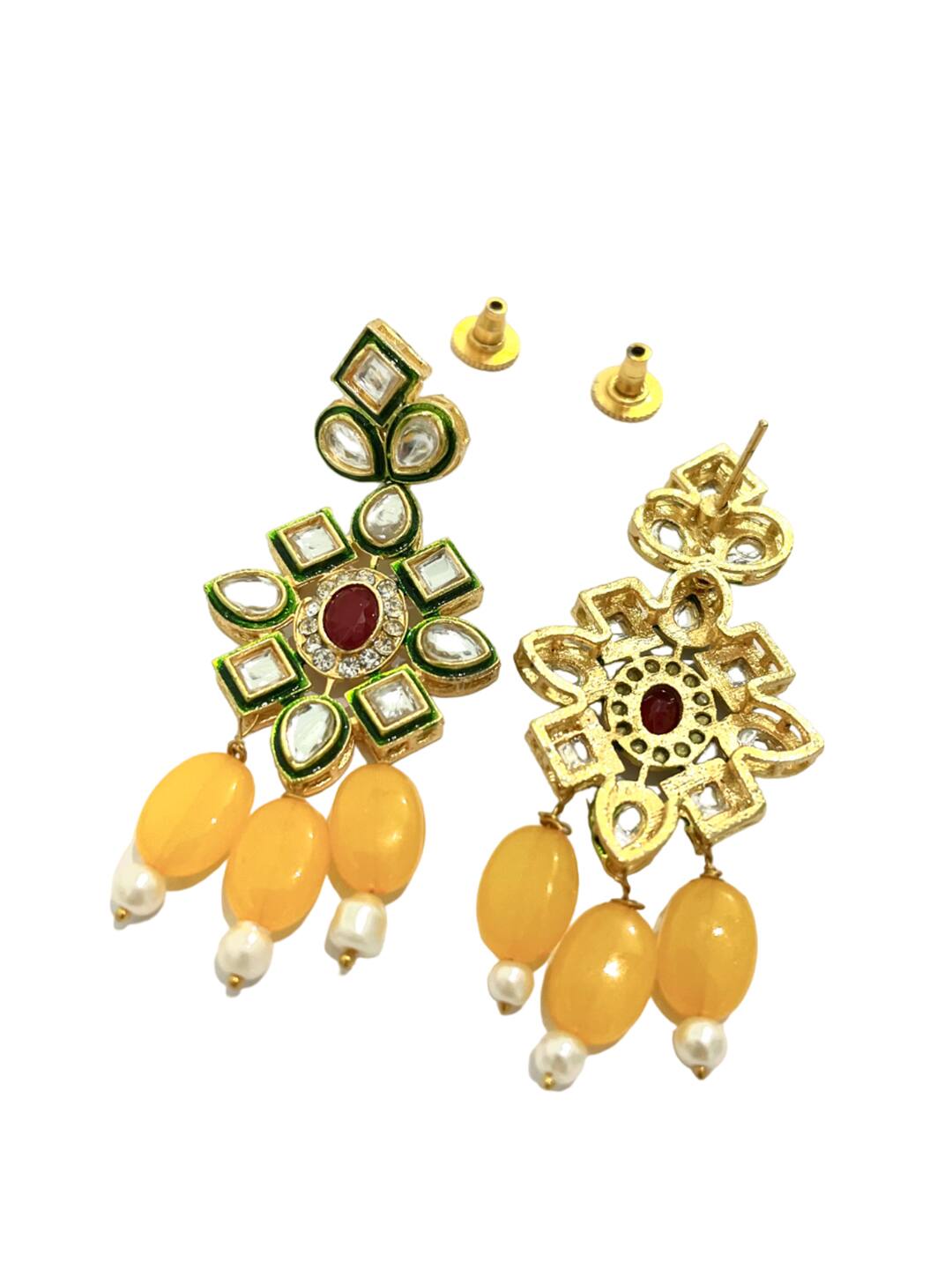 Gold Plated Alloy Earring and Necklace Set - Image 4
