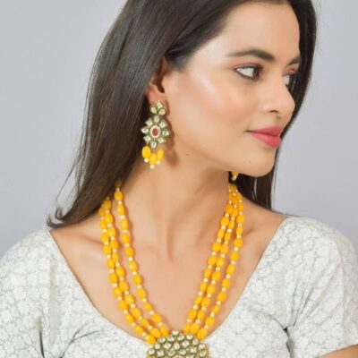 Gold Plated Alloy Earring and Necklace Set