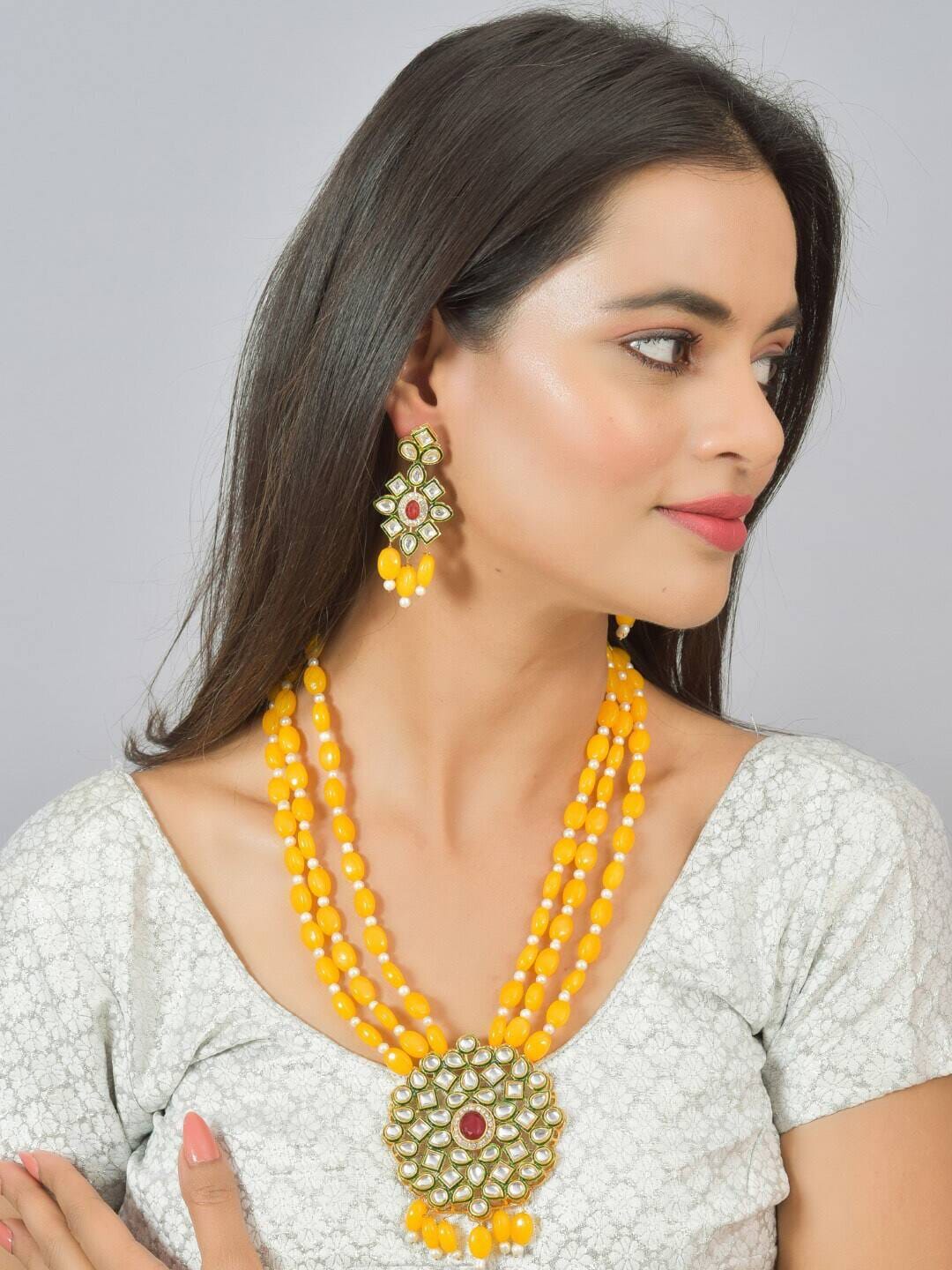 Gold Plated Alloy Earring and Necklace Set
